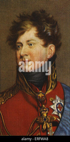 King George IV portrait  (Reigned 1820 - 1830). George acted as Regent for his father from 1811-1820. From Player's cigarette Stock Photo