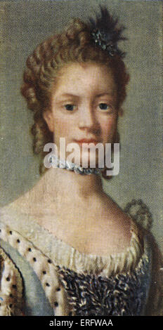 Charlotte of Mecklenburg - Strelitz portrait  (1744- 1818). Charlotte of Mecklenburg - Strelitz was married to George III. She Stock Photo