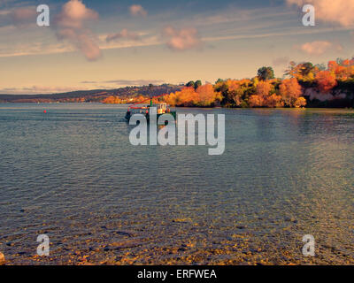 Tourist Boat on Lake Taupo New Zealand Stock Photo