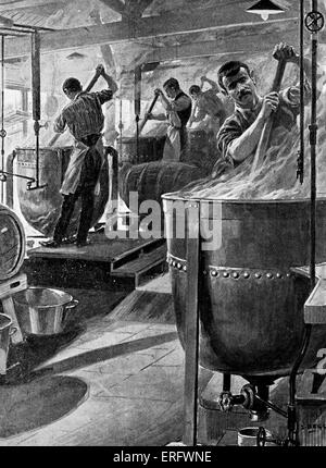 Modern Chemistry and its Wonders, 1915. Illustration caption: Boiling sugar for making sweets at the works of Messrs, Fry & Stock Photo