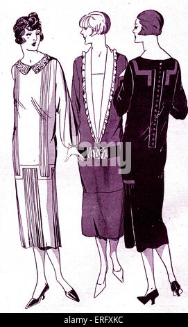 Fashion: dress in May 1925 . Summer fashions , woman stands at open ...