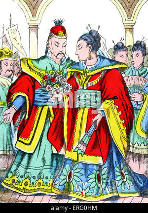 'La Cendrillon Japonaise' - The Japanese Cinderella: Cinderella 's marriage. Caption reads, 'Mariage de Cendrillon'. Stock Photo