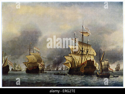 Second Anglo-Dutch War 1665-1667. English fleet under Monck and the ...