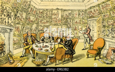 Dr Syntax with my Lord', illustration by Thomas Rowlandson from 'Doctor Syntax's Tour in Search of the Picturesque' by William Combe. First published 1812 (originally watercolours). Thomas Rowlandson 1756- 1827. Stock Photo
