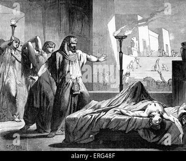 Death of the firstborn of Egypt - the last of the ten plagues.  Exodus,  chapter XII. Stock Photo