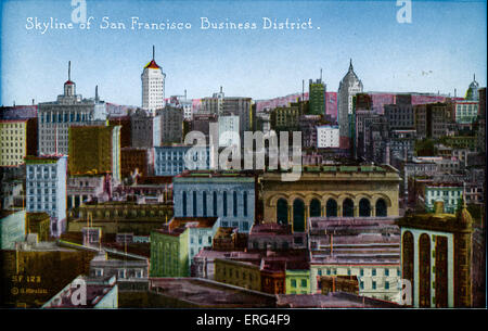 San Francisco: Business District Skyline. C1900s. Stock Photo