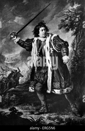 David Garrick as Richard III. From a mezzotint by S.W. Reynolds after N.Dance in the Collection of Mr. Harry R. Beard. DG: Stock Photo