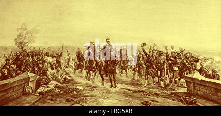 Battle of Tel- el- Kebir, after a painting by Lady Butler. 13 September 1882, near Kassassin, Canal Zone, Egypt. Between the Stock Photo