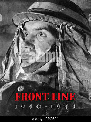 World War 2 information book - front cover. Entitled: Front Line 1940- 41, The Official Story of the Civil Defence of Britain. Stock Photo