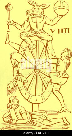 Minchiate card. Minchiate was a late medieval Italian card game, closely related to the game of tarot. This card is numbered IX Stock Photo
