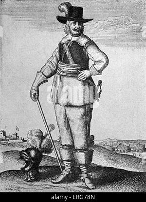 Robert Devereux, 3rd Earl of Essex, after a 1644 engraving by Václav Hollar. RD: First leader of the Parliamentarian army Stock Photo