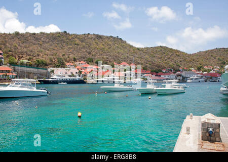 Gustavia, St. Bart's town skyline at the harbor Stock Photo - Alamy