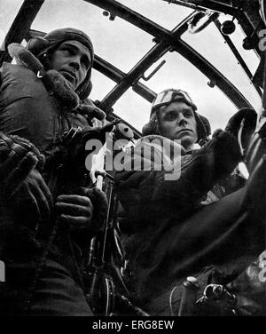 World War 2 - RAF pilot and second pilot from Bomber Command. Published 1941 Stock Photo