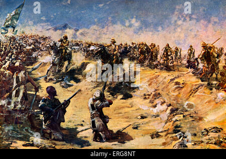 The Charge of the 21st Lancers at Omdurman, 1898. During the Mahdist War. Stock Photo