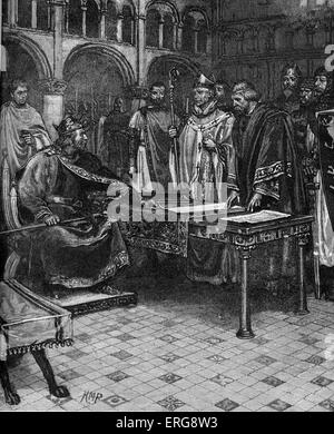 King John Refusing to Sign Magna Carta When First Presented to Him 1215 ...