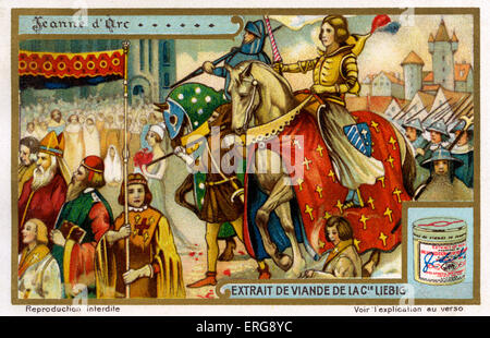 Saint Joan of Arc ( Jeanne d'Arc) (ca. 1412– 30 May 1431), known as the Maid of Orléans: a national heroine of France and a Stock Photo