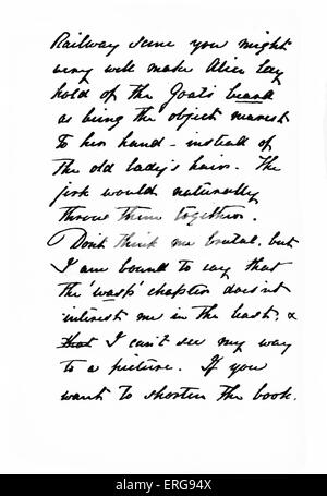John Tenniel 's letter to Lewis Carroll, 1 June 1870. With desciption of his illustration ideas for Alice Through the Looking Stock Photo