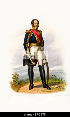 Louis Gabriel Suchet, 1st Duc d'Albufera. Marshal of France and one of Napoleon's generals. 1770-1826. Engraving by Louis Jean Stock Photo