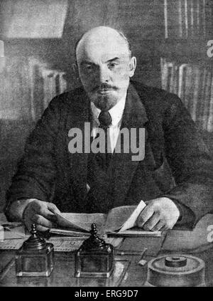 Vladimir Lenin. Russian revoluntionary: born Vladimir Ilyich Ulyanov, 22 April 1870 – 21 January 1924. Stock Photo