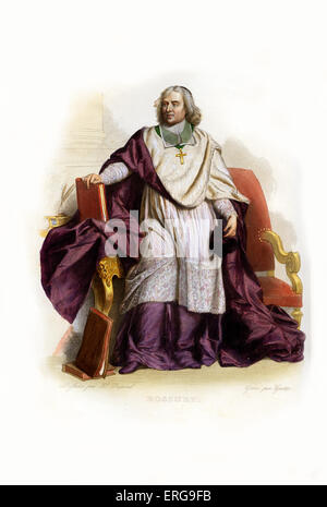 Jacques-Bénigne Bossuet.  French bishop and theologian. 1627-1704. Engraving by Gaitte.c.1845 Stock Photo