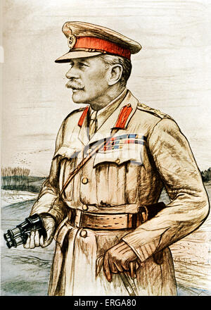 Field Marshal Douglas Haig, 1st Earl Haig - portrait. Senior officer during World War I and commander of British Expeditionary Force. 19 June 1861 – 29 January 1928. Stock Photo