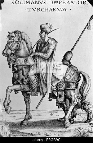 Suleiman the Magnificent - Sultan of the Ottoman Empire.  Known as the Lawgiver. 6 November 1494  – 5/6/7 September 1566 Stock Photo