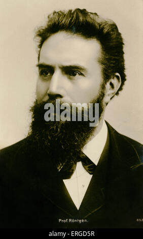 Wilhelm Conrad Röntgen - portrait of the German physicist who discovered X-rays. 27 March 1845 - 10 February 1923. Awarded first Nobel Prize in Physics in 1901. Stock Photo