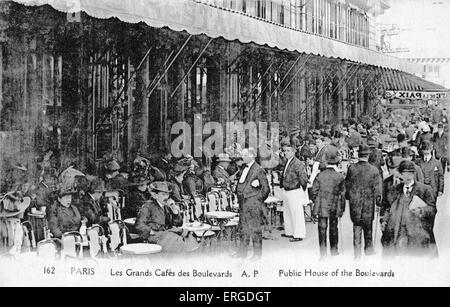 Les Grands Cafés des Boulevards, Paris, c. 1900. Pictured here: Café de la Paix. Stock Photo