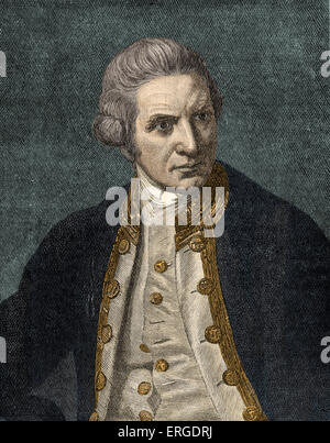 Captain James Cook - portrait after N. Dance. English explorer, navigator and cartographer, Captain in the Royal Navy: 7 Stock Photo