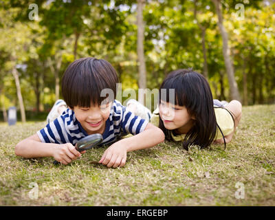 children in nature Stock Photo