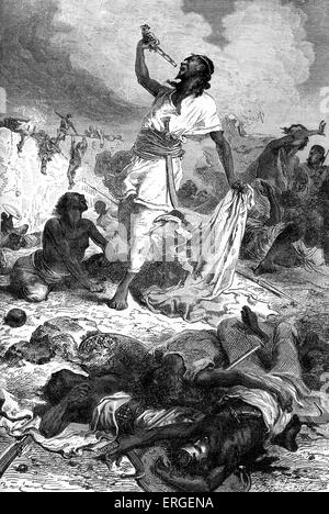 Tewodros II of Ethiopia 's death - late 19th century illustration. Committed suicide on  Easter Monday, 13 April 1868 following Stock Photo