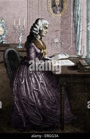 Madame Roland writing a letter to Louis XVI of France. Supporter of the French Revolution and influential member of the Stock Photo