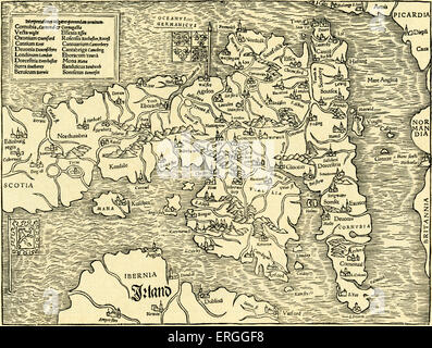 England - map in Ptolemy 's 'Geographia Universalis', 1540. (Full tite ...