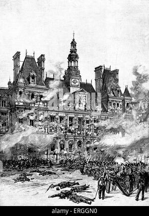 July Revolution in Paris: Capture of Hôtel de Ville, 1830. Revolution led to overthrow of King Charles X and the ascent of his Stock Photo