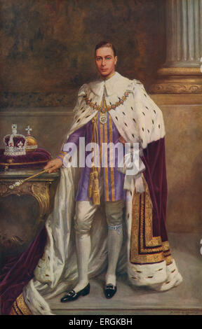 King George VI in 1936. After the painting by Albert H. Collings. (1895-1952). Stock Photo