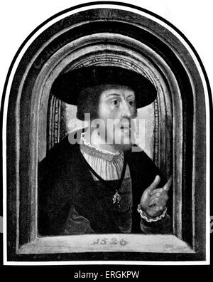 Charles V (1500 - 1558)  in the year of his marriage to Isabella of Portugal (1503 - 1539) in 1526.  Ruler of the Holy Roman Stock Photo