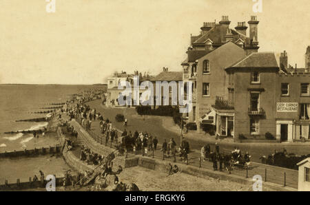 Pier, Bognor Regis. Bognor was a fishing town until the late 19th century, when it become popular as a seaside destination. The Stock Photo