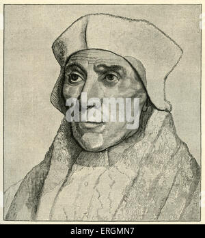 John Fisher (1459-1535) was an English Roman Catholic cardinal. Fisher was executed in 1535 for refusing to accept Henry VIII as legitimate head of the Christian Church. After a drawing by Hans Holbein (1497-1543). Stock Photo