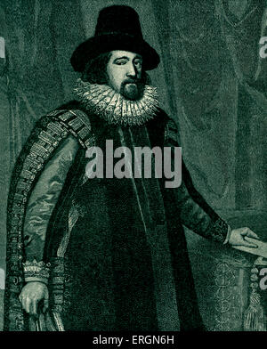 Francis Bacon (1561-1626) was an English statesman, Attorney General, Lord Chancellor and author. Portrait by Van Somer Stock Photo