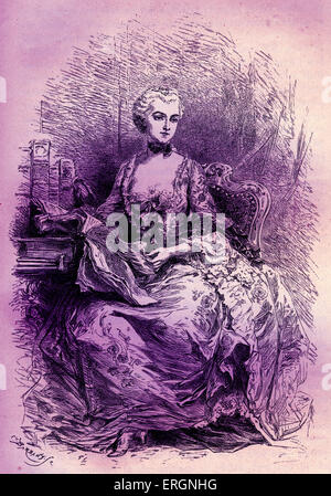 Jeanne Antoinette Poisson, Marquise de Pompadour,   influential French mistress of king Louis XV from 1745 to her death and a Stock Photo
