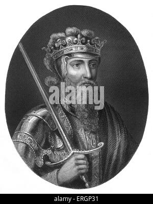 Edward III, portrait. King of England from King of England from 1 February 1327 until his death. 13 November 1312 – 21 June Stock Photo