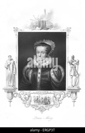Mary I or 'Bloody Mary', portrait. Queen of England from July 1553 until her death. 18 February 1516 – 17 November 1558. Stock Photo