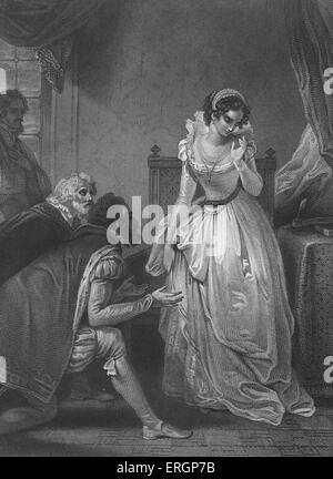 Lady Jane Grey declining the crown. Also known as the 'The Nine Days Queen', Lady Jane Grey  (1536-1554)  was declared Queen Stock Photo