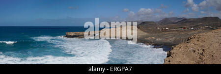 La Pared, West Coast , Fuerteventura, Panorama, Surfers Paradise, Canary Islands, Spain Stock Photo