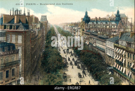 PARIS - Boulevard des Italiens. Late 19thC Stock Photo
