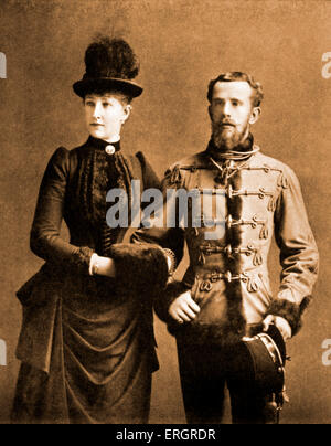 Crown Prince Rudolf of Austria with his wife Stéphanie of Belgium. Archduke Rudolf (Crown Prince of Austria, Hungary and Stock Photo