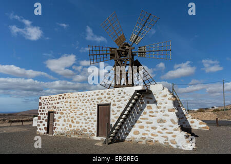 Windmill in Tefia, Fuerteventura, Canary Islands, Spain Stock Photo
