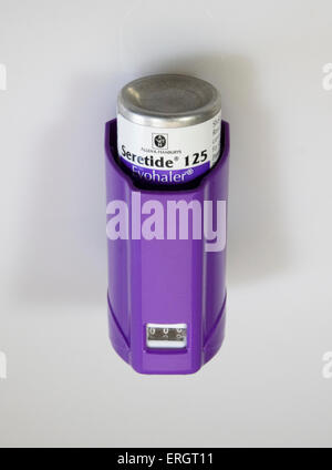 Asthma medication, inhaler. Seretide Stock Photo