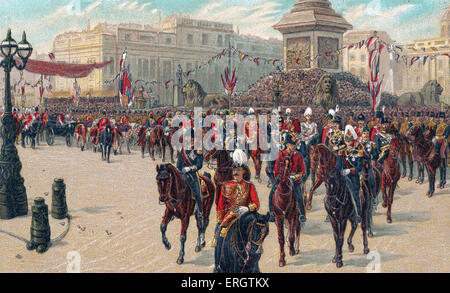 Queen Victoria of England - Her Majesty 's jubilee procession, 1887. 24 May 1819 – 22 January 1901. Stock Photo