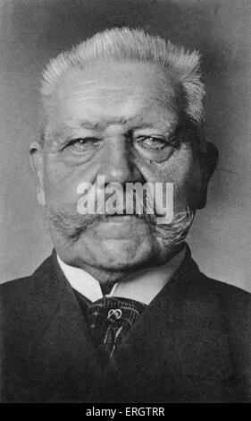 Paul von Hindenburg - portrait Caption reads: 'Reichsprasident Paul Von Hindenburg' (President Hindenburg). 2 October 1847 –2 Stock Photo